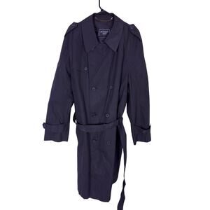 VTGBotany 500 Rain Coat Mens Large Brown Military Belted Heavy Trench Jacket